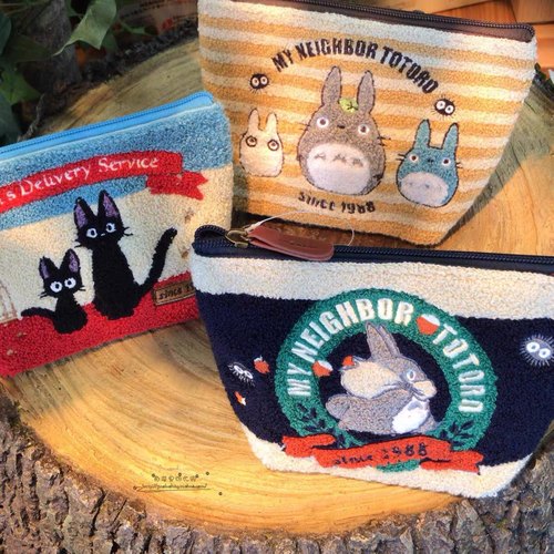 出口日本原单宫崎骏龙猫魔女宅急便黑猫毛绒手拿包收纳包化妆包