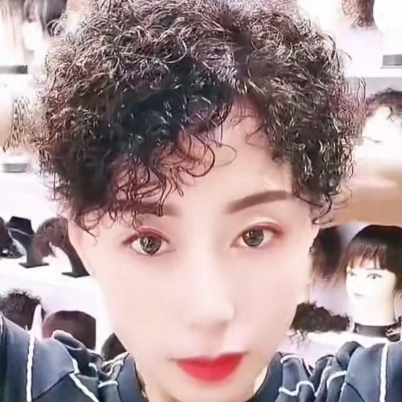 羊毛卷刘海蓬松洋气女新补发片遮白发假发片头顶轻薄透气