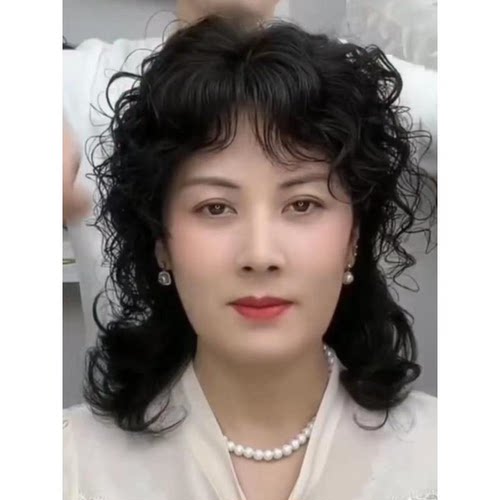 薄款补发块无痕时尚中长款假发一片式递针遮白发真发顶手织刘海片