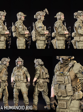 UE4虚幻5 MODULAR SOLDIER PACK 模块化美国士兵角色人物模型素材
