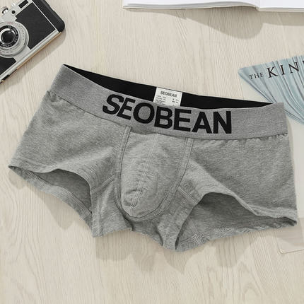 希宾 男士棉质平角内裤 低腰紧身性感 纯色透气时尚7色本命年红色