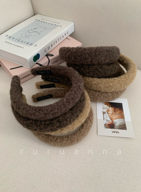 简约气质百搭美拉德色系仿羊毛发箍秋冬高级感时尚压发卡头饰头箍