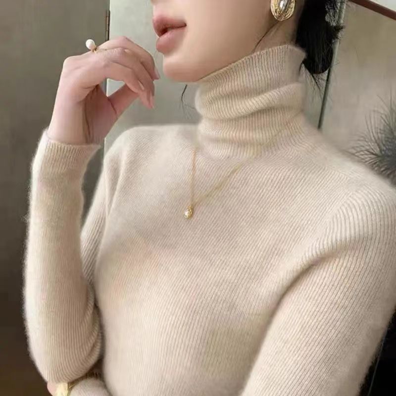 一线成衣无缝秋冬法式羊毛针织衫