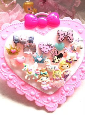 儿童水钻可爱卡通玩具盒装戒指环