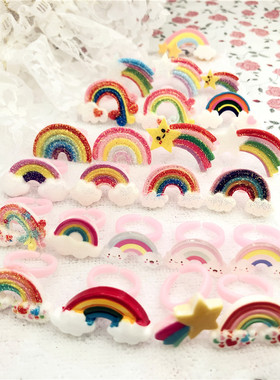 儿童戒指女童饰品皇冠美人鱼彩虹