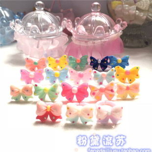 儿童戒指女童饰品蝴蝶结公主可爱卡通玩具礼物盒装戒指环