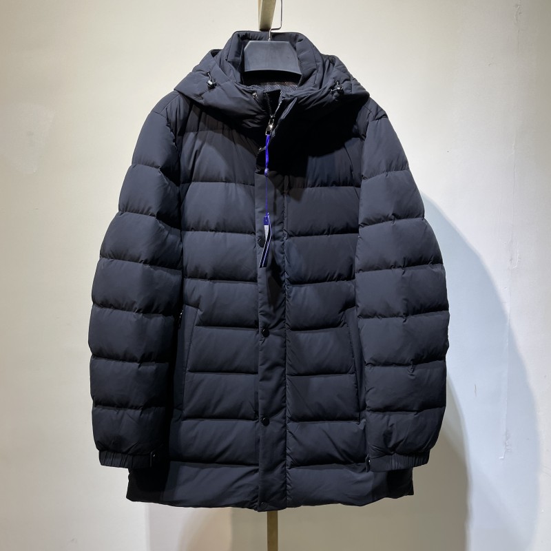 7205男士中长款羽绒服冬季休闲连帽长宽白鸭绒羽绒服