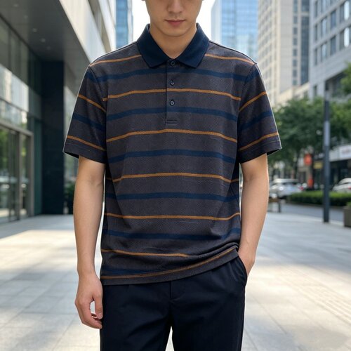 AD219  男士夏季翻领短袖日常休闲百搭款上衣T恤