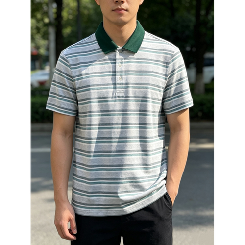 AD154  175码男士短袖T恤夏季休闲百搭薄款翻领半袖男