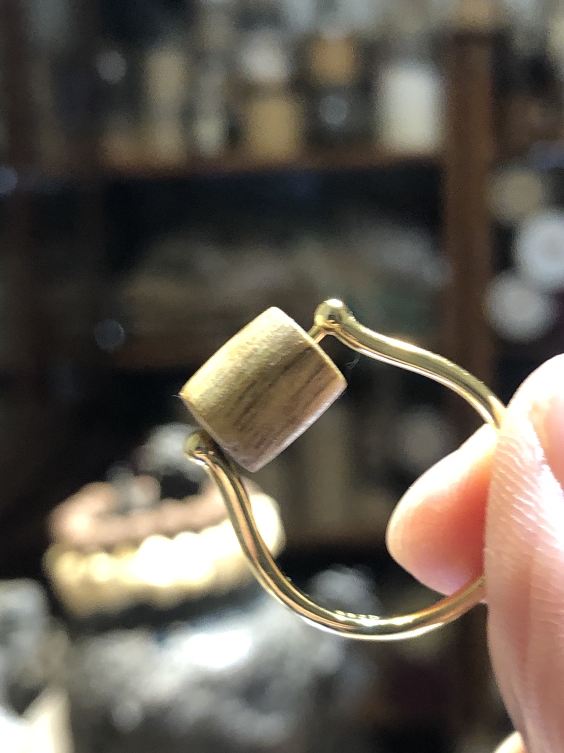 天然白奇楠沉香戒指925纯银内周长5.1