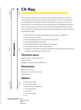 SAPIM CX-Ray / CX-Sprint / RACE / Leader破风扁辐条 自锁铝帽