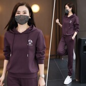 洋气显瘦连帽休闲卫衣束口裤 2024年新款 跑步服 女春秋季 运动服套装