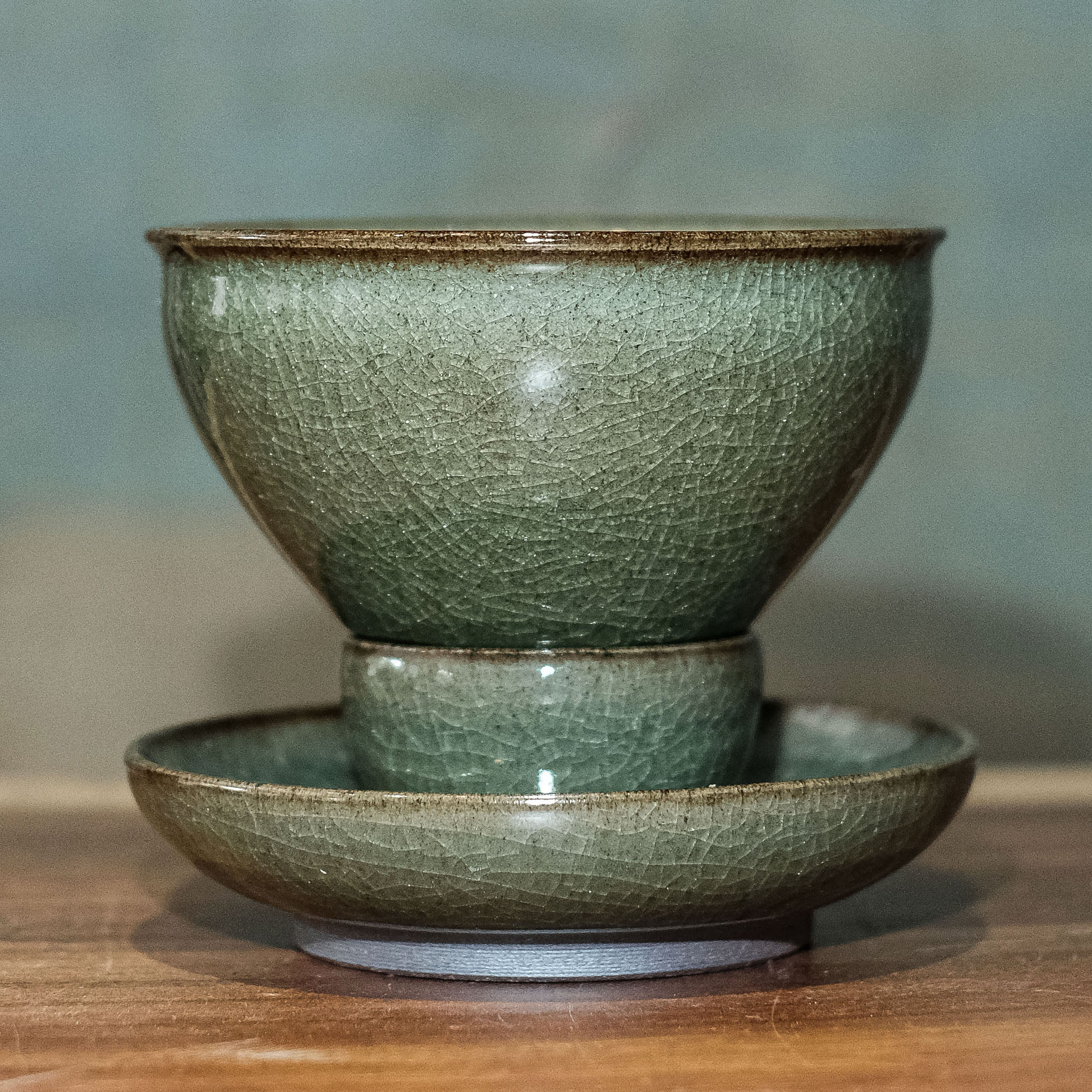 宋研 | 徐文忠柴窑点茶盏 手工冰裂玉子茶末釉仿宋柴烧束口建盏托,餐饮具,建盏,淘宝优惠券,粉丝福利购,淘宝优惠卷