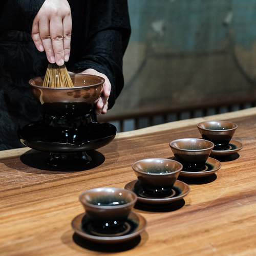 乌金釉兔毫建盏茶杯宋研复古中式
