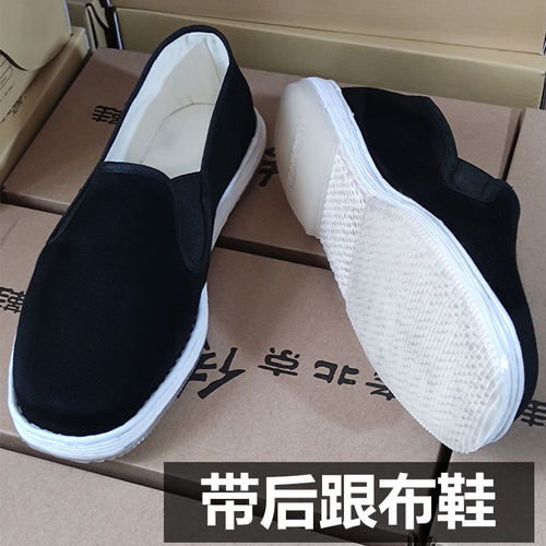 手工千层底高跟手工布鞋