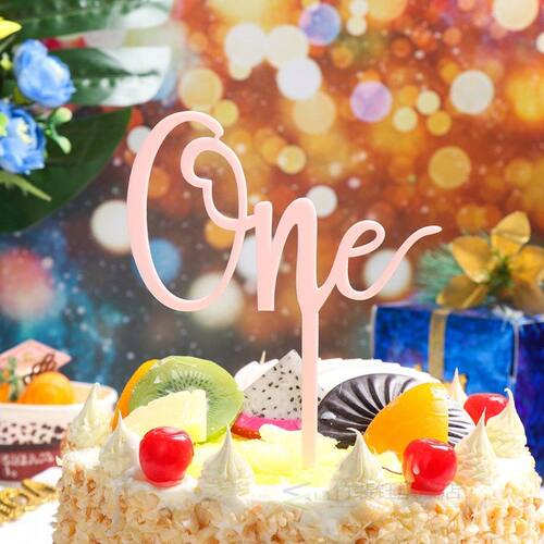 Hot Gold Pink Acrylic ''One'' Cake Topper fo