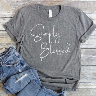 Simply Blessed Romans 47-8 Christian Women T-shirt Cotton