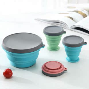 Collapsible Silicone Bowl & Lid 500ML Foldable Camping P