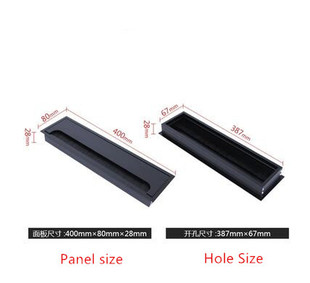 Rectangular Aluminum alloy Desk Wire Hole Cover Computer Tab