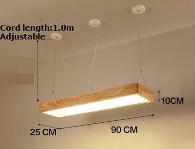 Nordic Modern Minimalist Solid Wood Pendant Light LED Strip