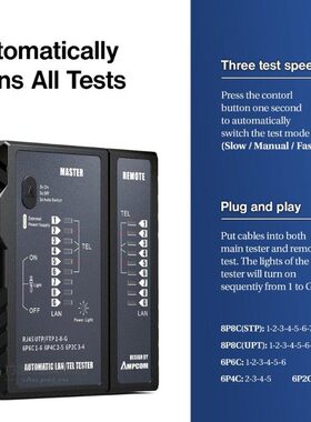 Network Cable Tester rj45 RJ11 Network LAN Ethernet RJ45 Cab