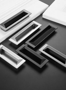 96/128MM Zinc Alloy Hidden Furniture Handles Darwer Cupboard