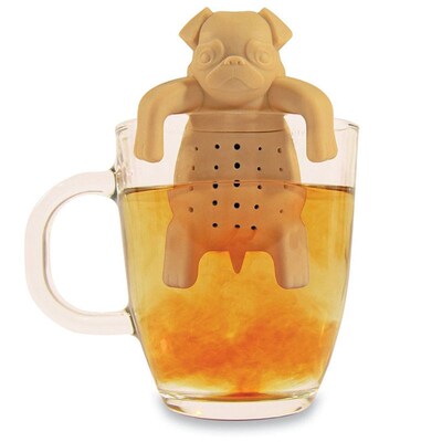 1Piece Lovely Tea Strainers Pug In A Mug Silicone Tea Infuse