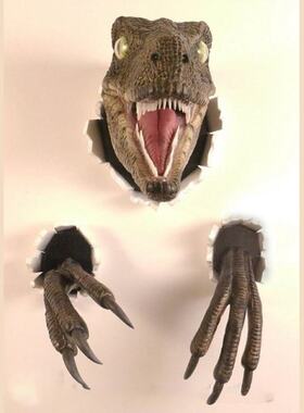 3D Dinosaur Simulation Ornaments Velociraptor Set Resin Wall