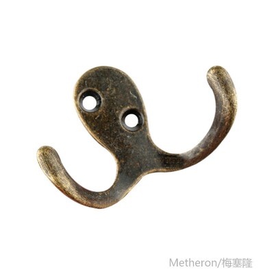 1PC Wall Coat Hooks Double Prong Robe Hook Rustic Hooks Retr