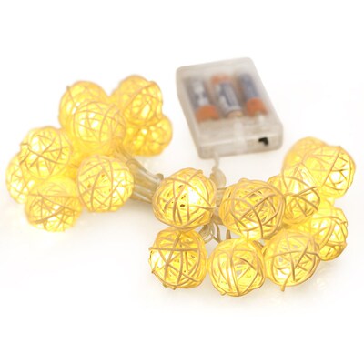 Rattan Ball LED String Lights 1.5M 10Leds/3M 20Leds New Yea
