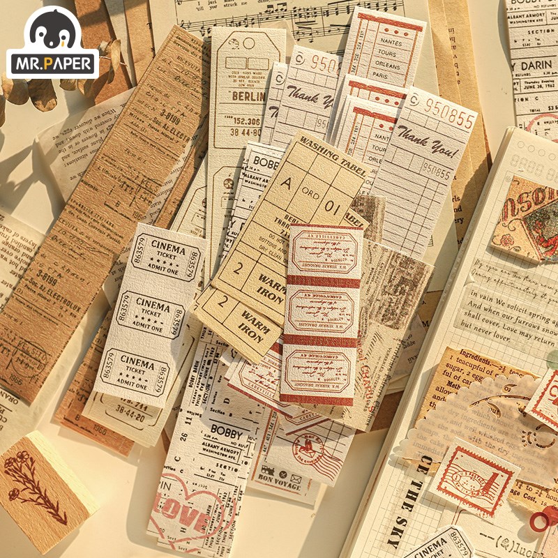 Mr.paper 50 Pcs/bag 6 Designs Vintage Retro Style Past Even