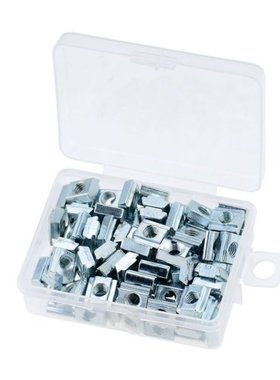 100pcs/set  M3 M4 M5 T Slide Nut  Fastener Galvanized T-Slot