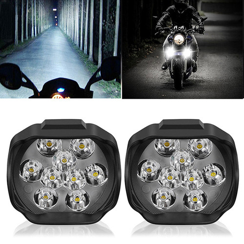 Motorcycle Headlight 9 LED 6W DC12V Super Bright Spot White