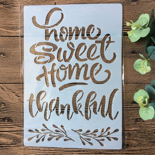 A4 Home Sweet Words DIY Layering Stencils Painting Scrapbook
