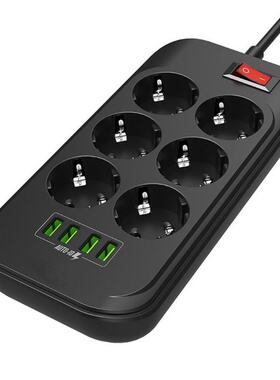 Power Strip Surge Protector 6 EU Electric Plug Outlet Socket