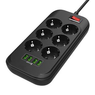 Power Strip Surge Protector 6 EU Electric Plug Outlet Socket