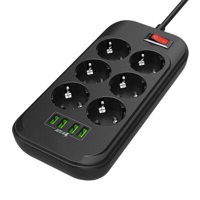 Power Strip Surge Protector 6 EU Electric Plug Outlet Socket