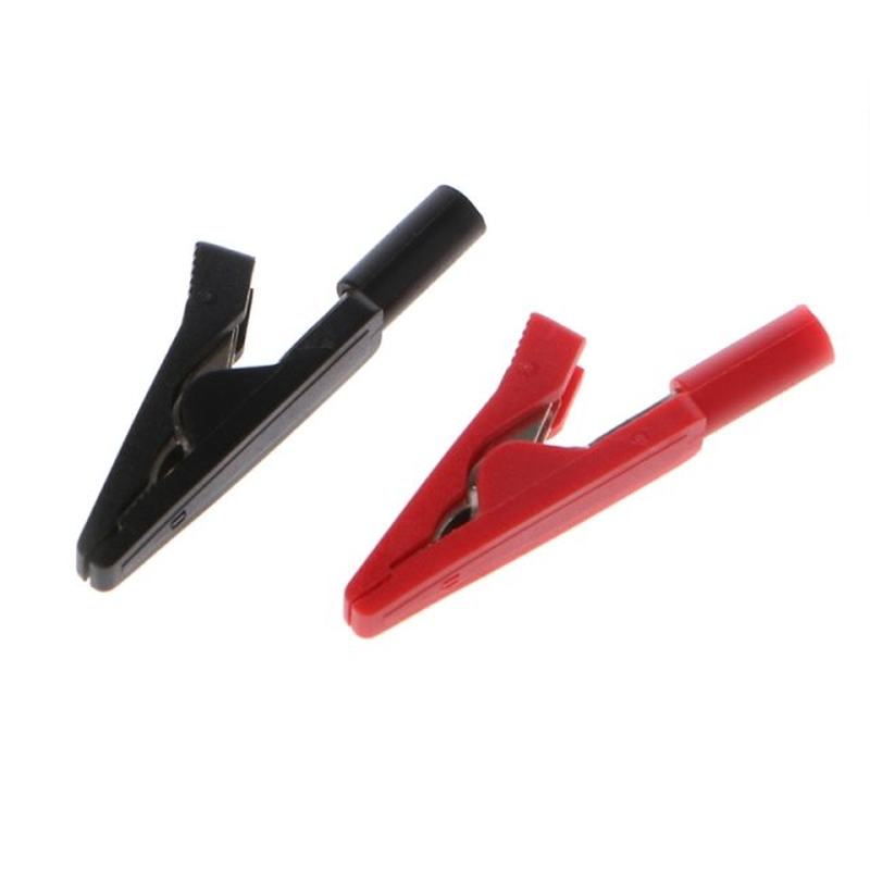 2 Pcs Insulated Alligator Clip 2mm Banana Female Adapter Met