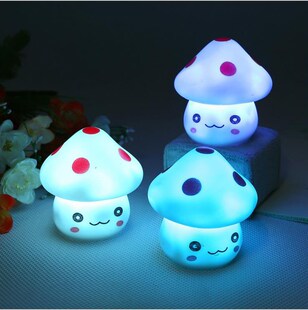1PC 7 Colors Light Cute Changing LED Mushroom Lamp Party Li