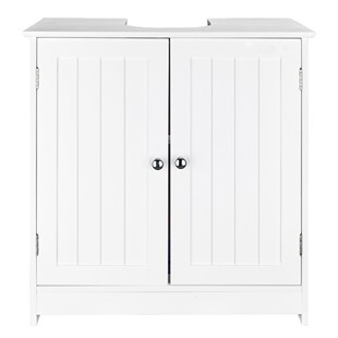 Bathroom Sink Cabinet White with Two Door Storage Furniture