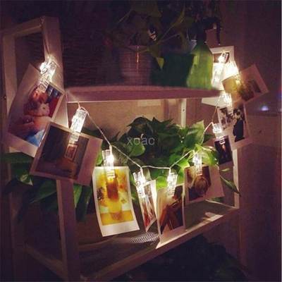 1.2M 10 LED Card Pictures Photos Clips Pegs Bright String Li