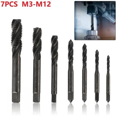 7PCS New HSS Machine Screw Thread Metric Plug Tap Drill Set