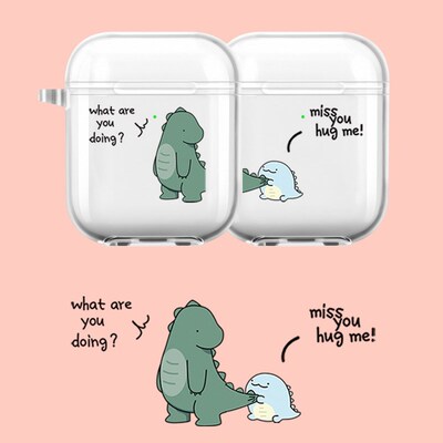 For Airpods Case Cute Cartoon Dinosaur Couple Airpod Pro Ca