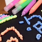 Stationery Decorate Popcorn Pen 3pcs Embellish Paint Puffy