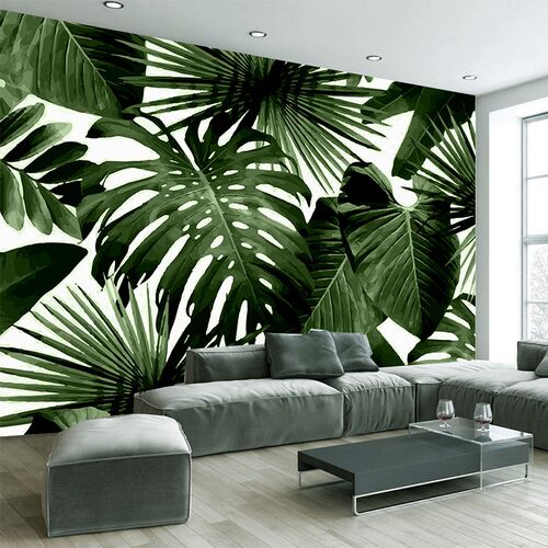 Custom Photo Wallpaper Retro Tropical Rain Forest Palm Bana