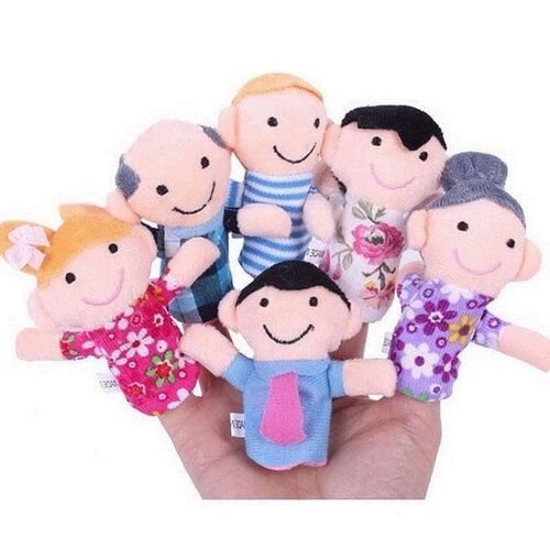 6pcs/set family finger puppets toys baby kids ush cloth pl