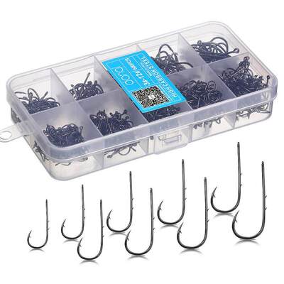 DONQL 200-600pcs/ Box Barbed Fishing Hooks Carp Single Fishi