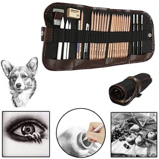 18pcs/set Sketch Pencil Paper Art Pen Pencil Extender Erase