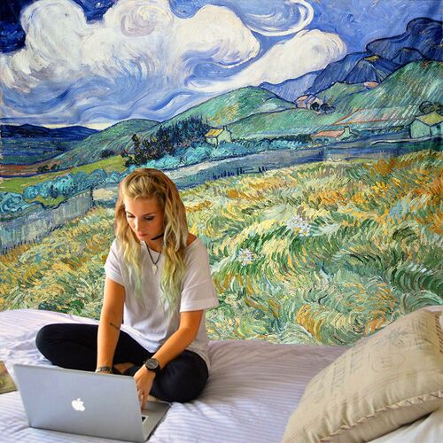 Van Gogh oil painting art wall hanging mandala tapestry 3D