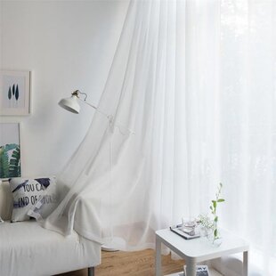 White Tulle Curtains for Living Room Decor Modern Chiffon So